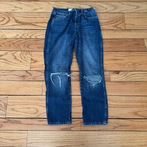 Frame Le Original Sz 26 indigo blue distressed/ripped straight leg women’s jeans